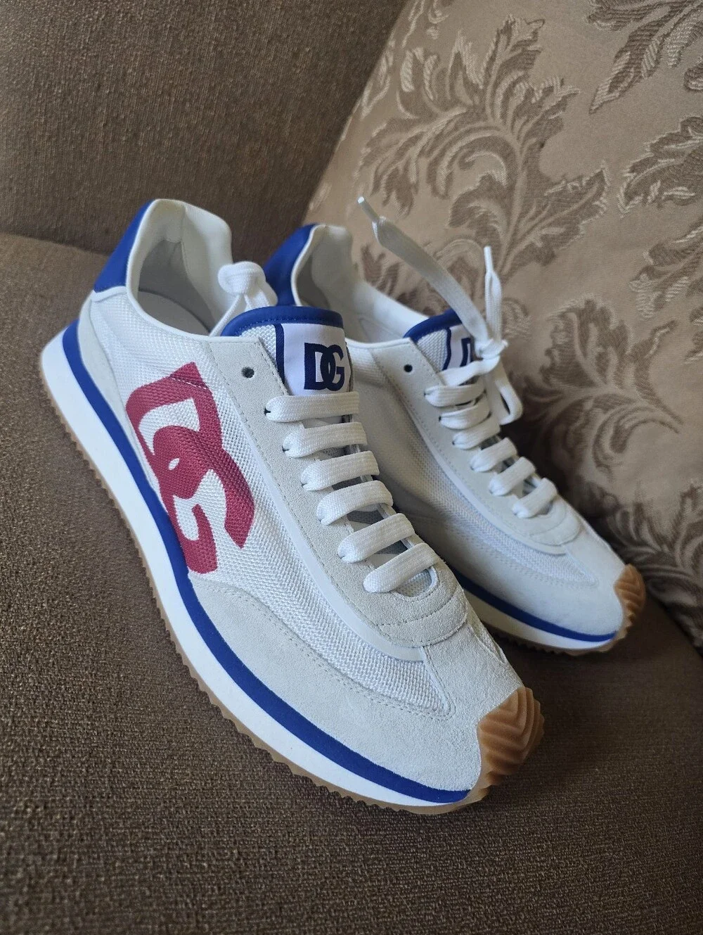Dolce & Gabbana Mixed-Material DG Cushion Sneakers Size 10